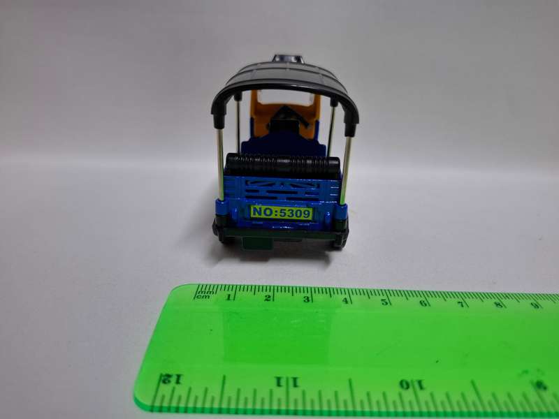 Retro Blue and Yellow Tuk-Tuk Tricycle Taxi - Excellent Condition