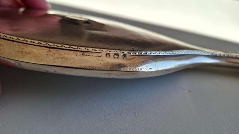 Antique Birmingham Hallmarked Silver Mirror/Boot Lace Hook/Shoe Horn