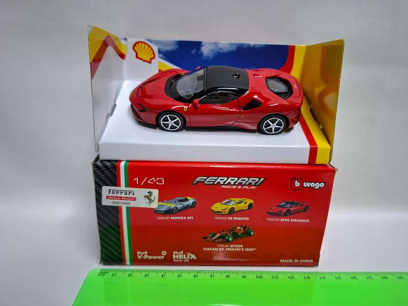 Ferrari SF90 Stradale Diecast 1/43 scale Shell's Innovation Partnership With Ferrari- Good Condition
