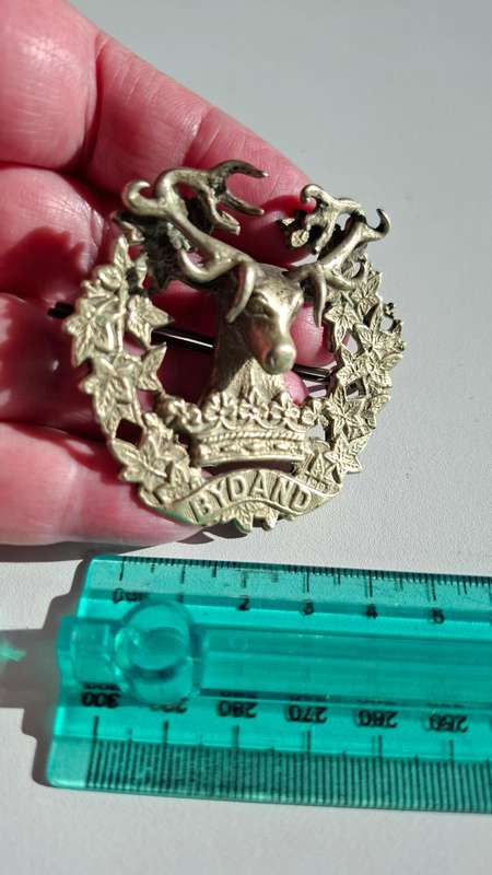 Stunning Officers Edinburgh 1915 Gorden Highlanders Glengarry Cap Badge in Great Condition 5x6cm