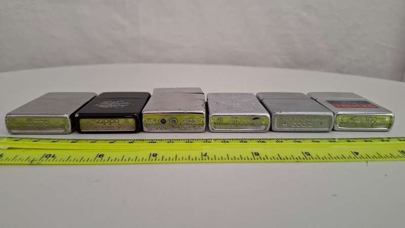 Collection of six Zippo lighters