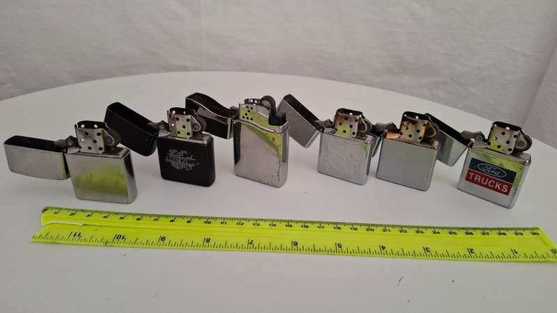 Collection of six Zippo lighters