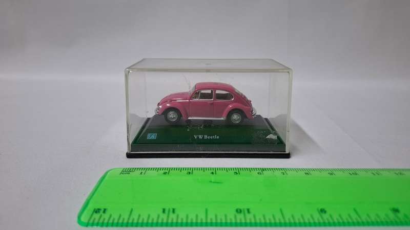 Vintage Cararama Diecast Pink Volkswagen Beetle - Excellent Condition