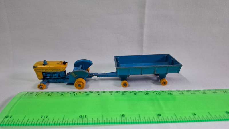 Vintage Lesney Diecast No.39 Ford Tractor & No.40 Hay Trailer - Well Played Condition