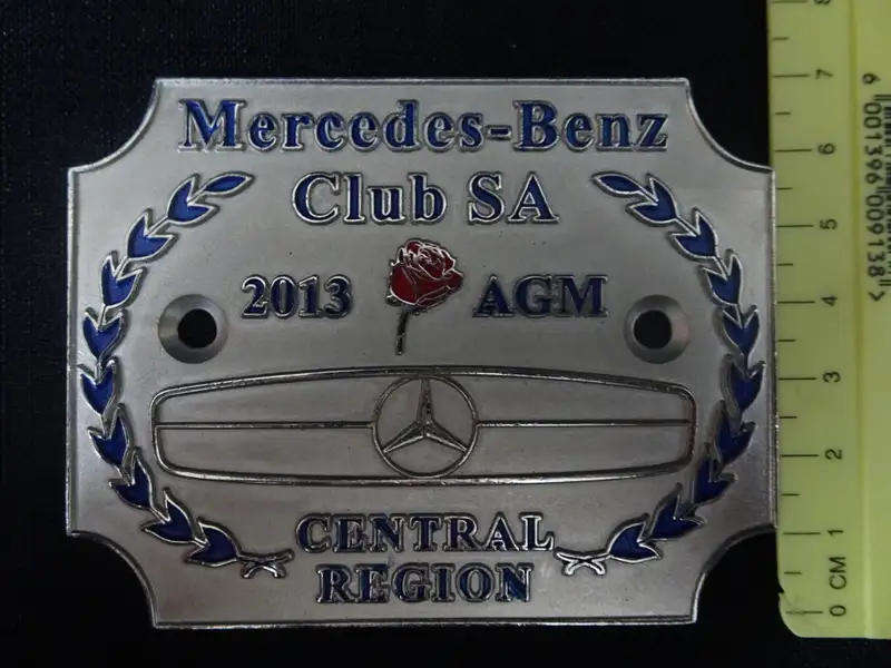 Mercedes - Benz Club SA 2013 AGM Central Region Car Badge - In Excellent Condition