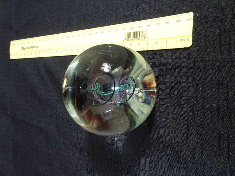 Beautifull Vintage Glass Colorful Swirl Egg Shape Paperweight