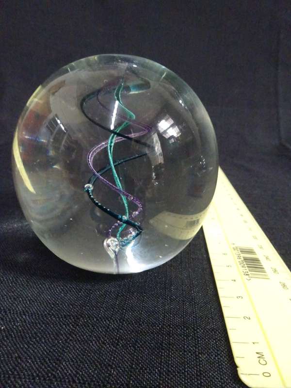 Beautifull Vintage Glass Colorful Swirl Egg Shape Paperweight