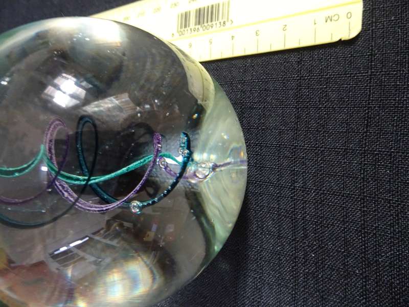 Beautifull Vintage Glass Colorful Swirl Egg Shape Paperweight