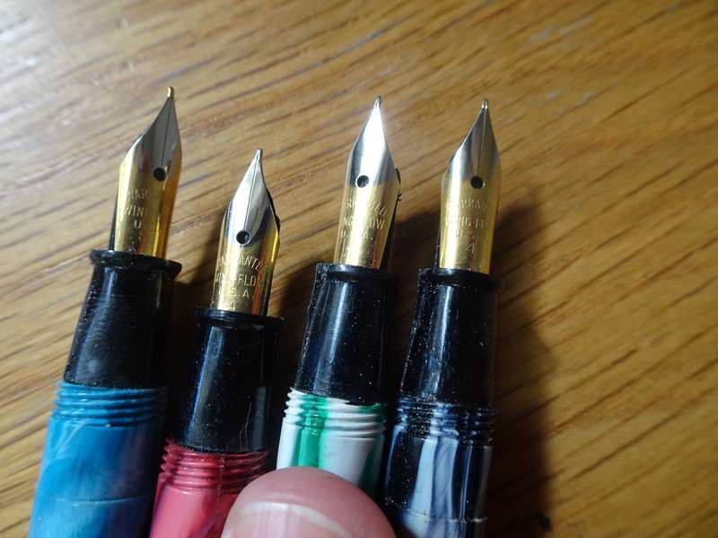 Four Stunning Vintage Hifra 4251 Fountain Pens - On Nip - "Warranted Wing Flow U.S.A 4"