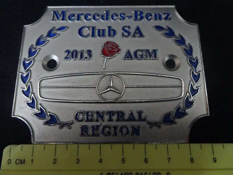 Mercedes - Benz Club SA 2013 AGM Central Region Car Badge - In Excellent Condition