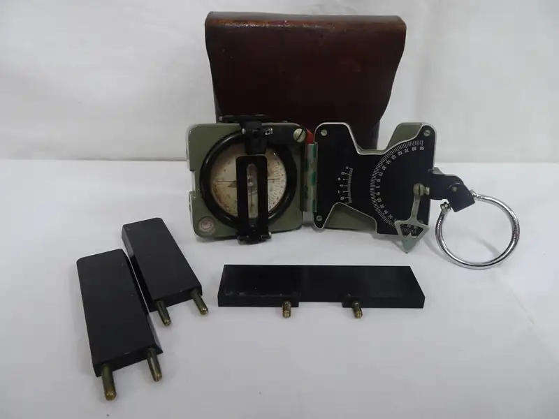 Meridian Prismatic Compass and Clinometer -Made In Switzerland-In Leather Pouch With Accesories