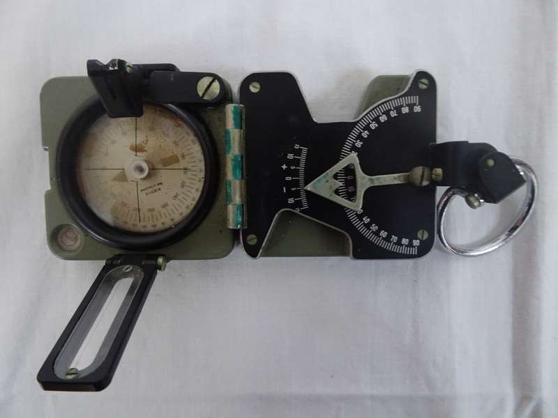 Meridian Prismatic Compass and Clinometer -Made In Switzerland-In Leather Pouch With Accesories