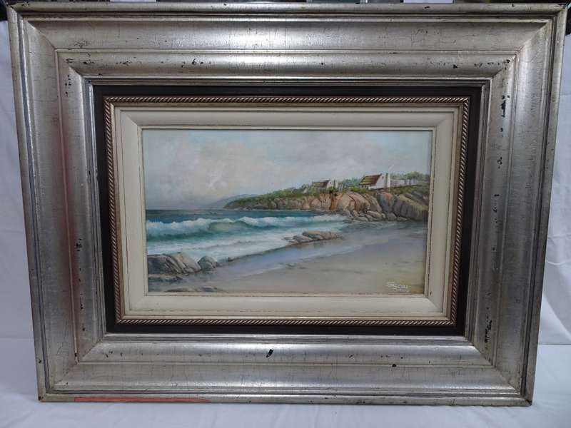 Lovely Large Oil On Board "Sea Scene" By Well Known South African Artist Benjamin Jacobus Davis