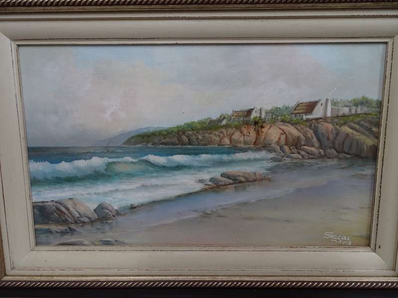 Lovely Large Oil On Board "Sea Scene" By Well Known South African Artist Benjamin Jacobus Davis