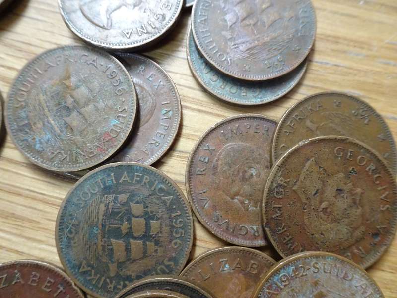 Collection Of Fourty Six Union Of South Africa 1/2 Penny Coins - See Description
