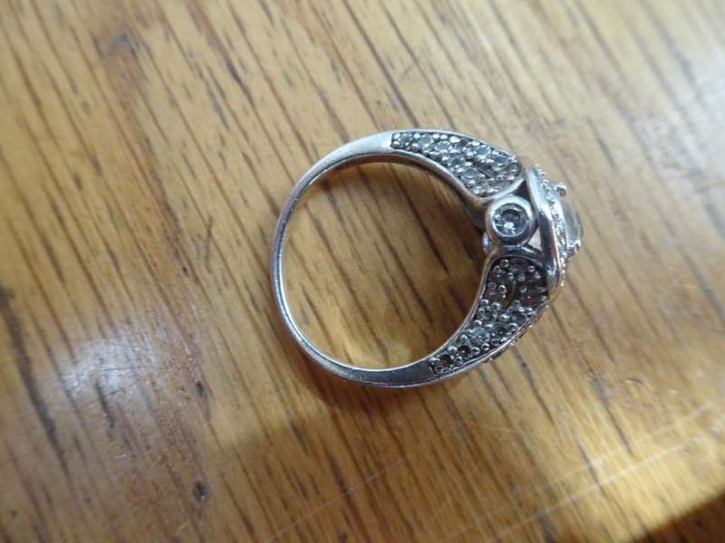 Beautiful Ornate Antique Deco Style 925 Sterling Silver Halo Engagement Ring Size 7 - 4.2 Grams