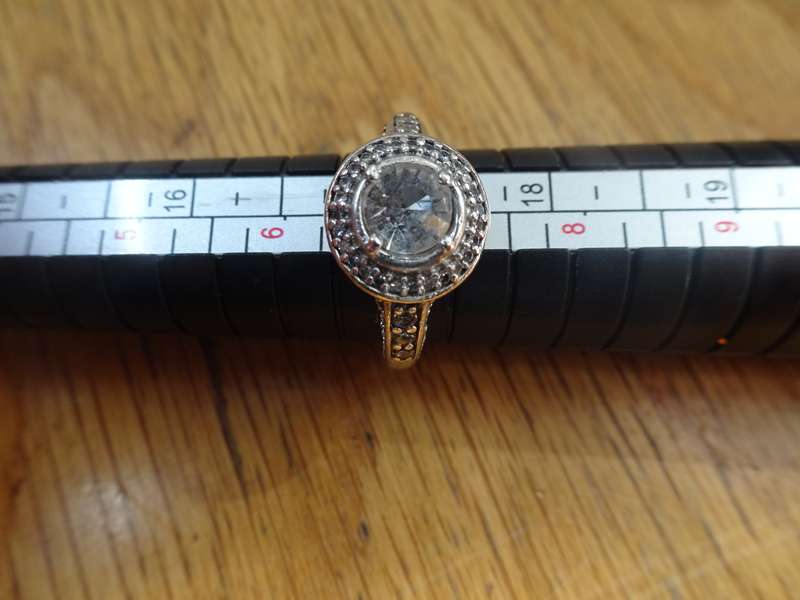 Beautiful Ornate Antique Deco Style 925 Sterling Silver Halo Engagement Ring Size 7 - 4.2 Grams
