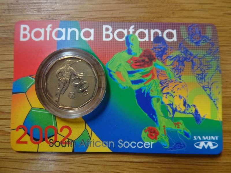 2002 South African Soccer - Bafana Bafana 50cent Circulation Coin - In Excellent Condition