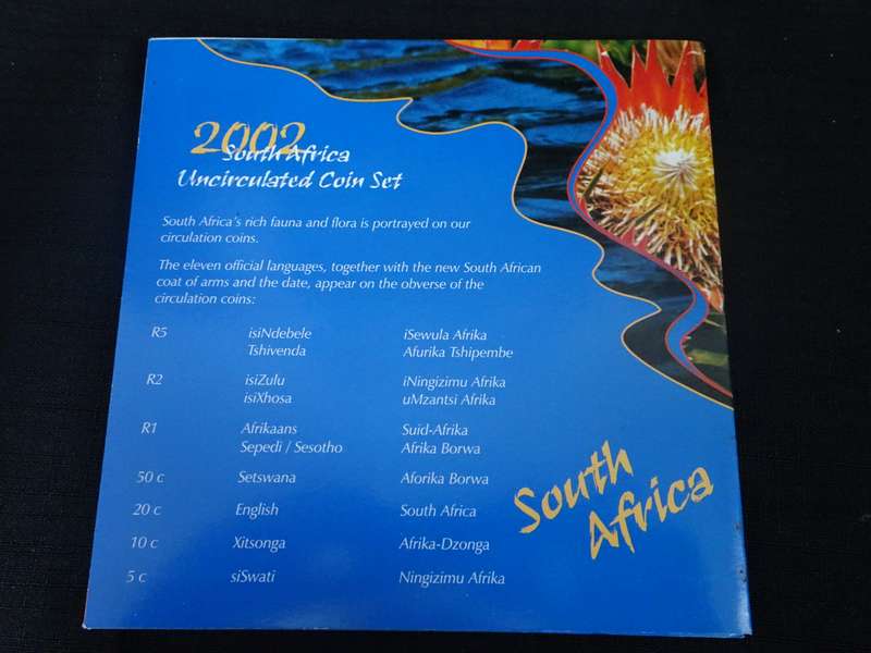 South Africa Uncirculated 2002 Coin Set - In Original Package - In Excellent Condition