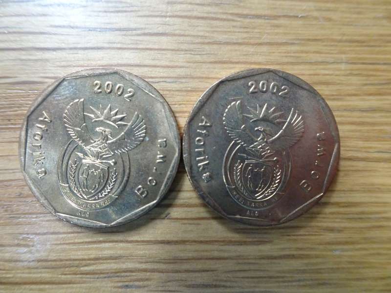 2x 2002 South African Soccer - Bafana Bafana 50cent Uncirculation Coin - Bidding Per Coin