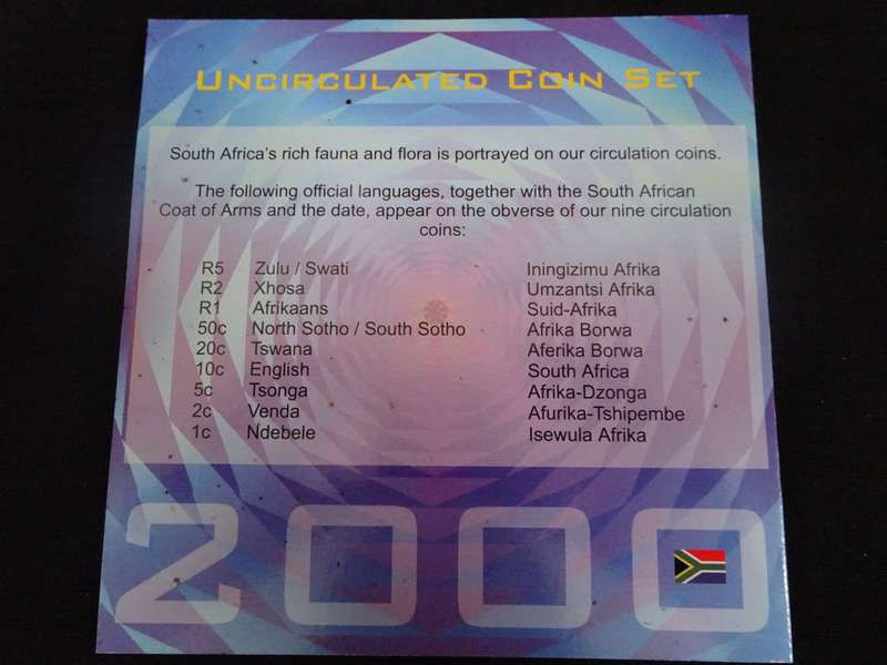 2000 South Africa Uncirculation Coin Set - In Excelent Condition