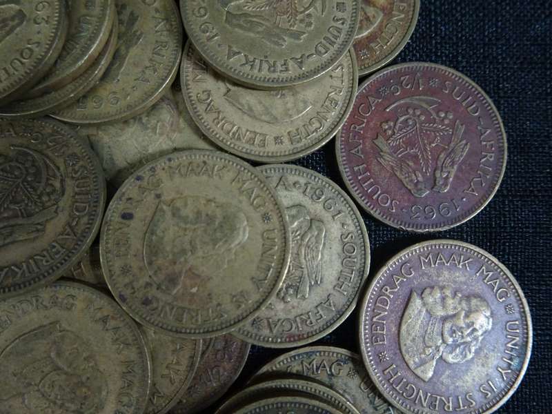 Collection Of Fifty Union Of South Africa Half Cent Coins - See My Description
