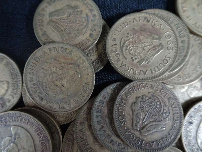Collection Of Fifty Union Of South Africa Half Cent Coins - See My Description