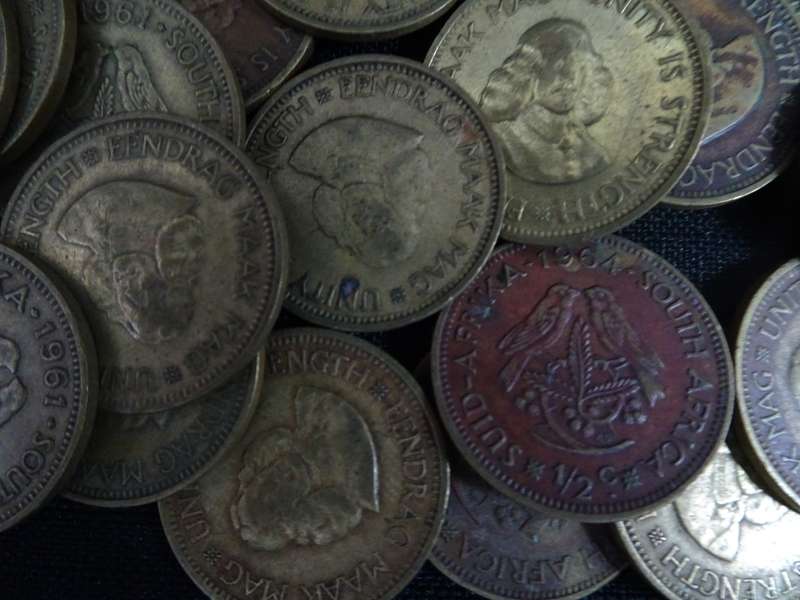 Collection Of Fifty Union Of South Africa Half Cent Coins - See My Description