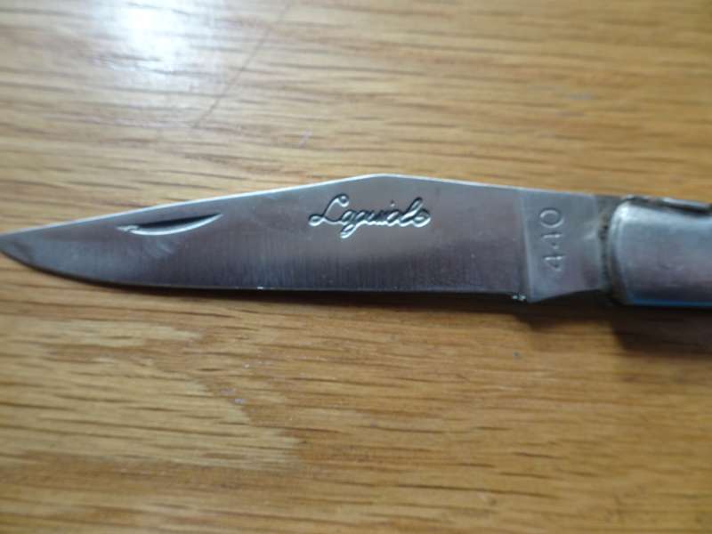 Wonderful Vintage `Laguiole 440` Folding Knife With Black Wooden Handle
