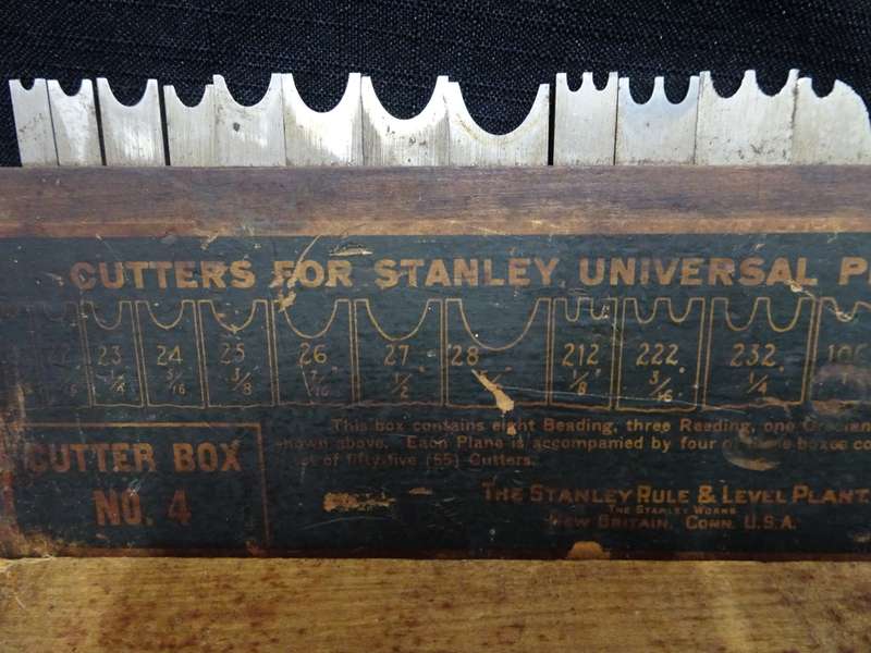 Vintage Cutters For Stanley Universal Plane No. 55 - Cutter Box No. 4 - In Used Condition