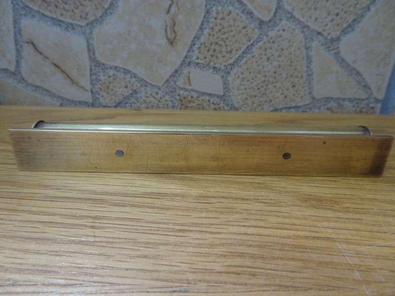 Small Antique French Brass Pocket Spirit Level, Vintage Metal Measuring Tool from France