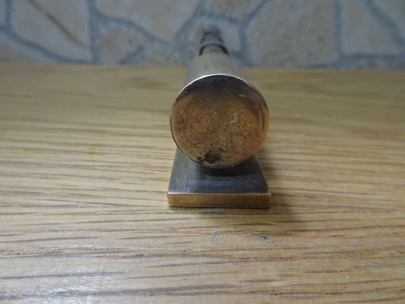 Small Antique French Brass Pocket Spirit Level, Vintage Metal Measuring Tool from France