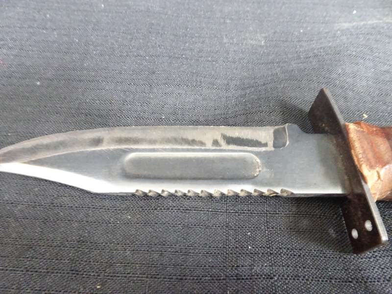 Vintage Japan Jet Pilot Survival Fighting Knife & Leather Sheath No Blade Sharpener-See Description