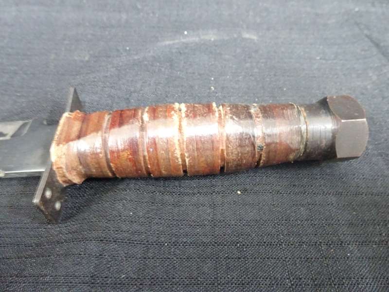 Vintage Japan Jet Pilot Survival Fighting Knife & Leather Sheath No Blade Sharpener-See Description