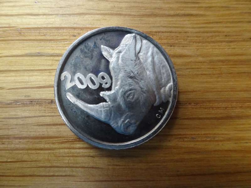 Two World Coin 2009 Rhino Tokens -South African Mint -Bidding Per Token - Excellent Condition