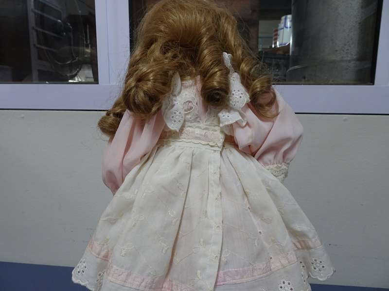 Lovely 1980's Vintage Porcelain Doll On Stand - 50cm Hight - In Very Good Condition