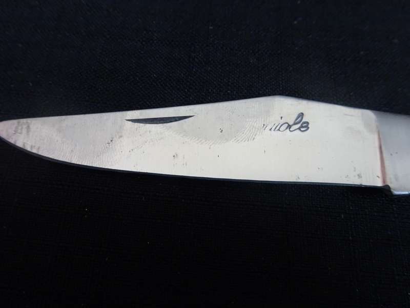 Fantastic Vintage `Laguiole` Folding Knife With Corkscrew Black And Red Stained Wood Handle