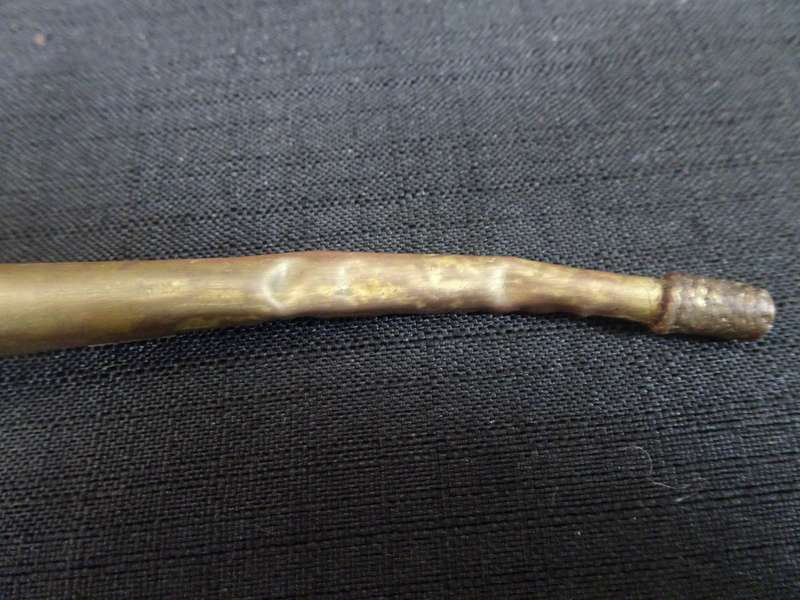 Very Interesting African Brass And Bone Handmade Smoking Pipe - In Good Condition