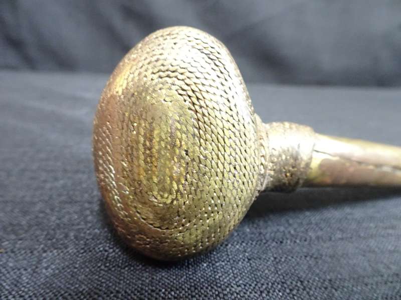 Very Interesting African Brass And Bone Handmade Smoking Pipe - In Good Condition