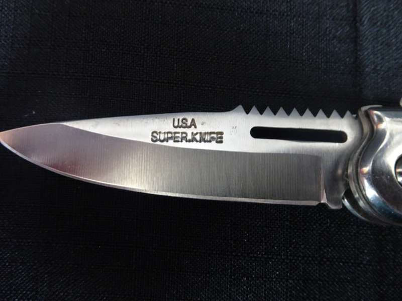 Stunning U.S.A Super Auto Push Button Knife With Small Torch - In Excellent Condition