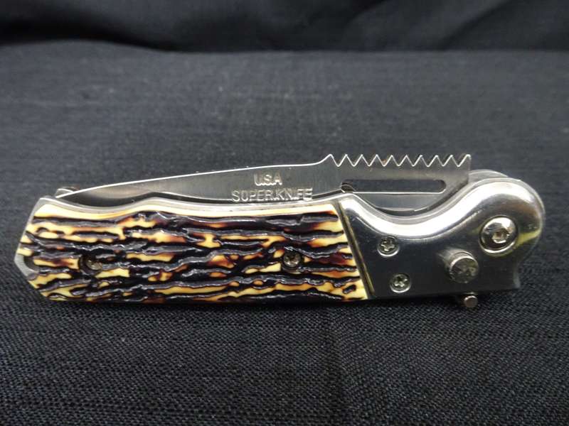 Stunning U.S.A Super Auto Push Button Knife With Small Torch - In Excellent Condition