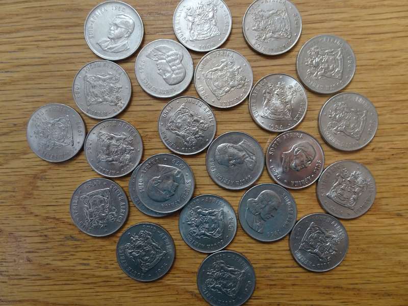Collection Of Twenty Three Republic Of South Africa Fifty Cent Coins - See My Description