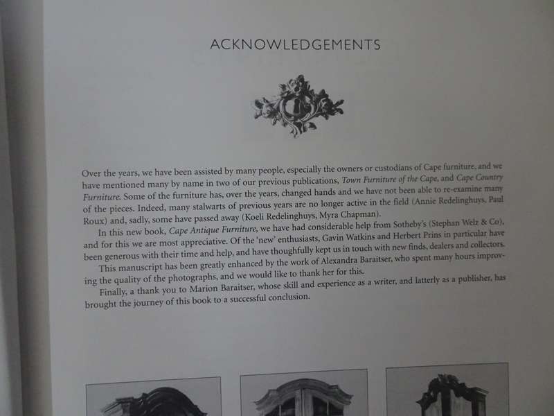 Cape Antique Furniture by Michael Baraitser & Anton Obholzer