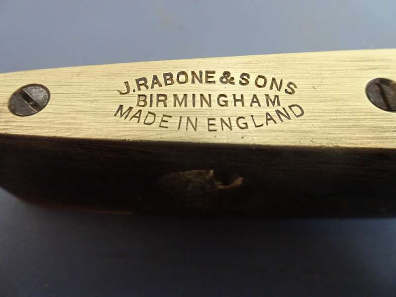 Stunning Antique J. Rabone & Sons Brass And Wood Level - Made In England - 23cm x 2cm x 3cm