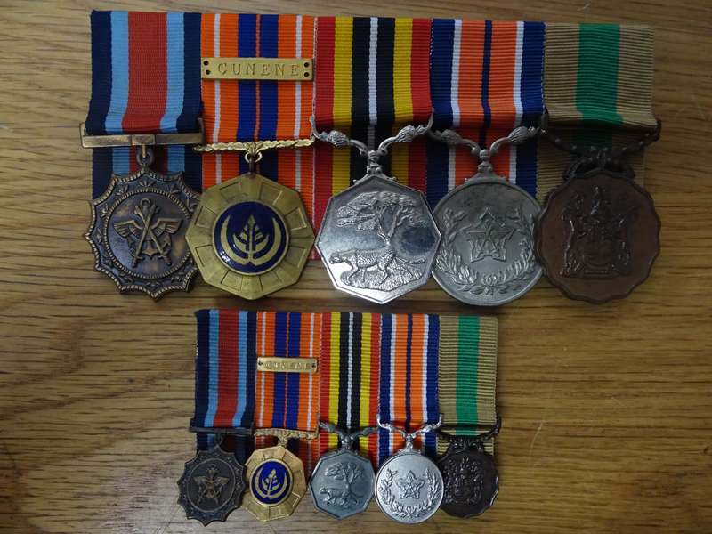 Set Of Five SADF Medals And Miniature Medals And Medal Bars - See My Description
