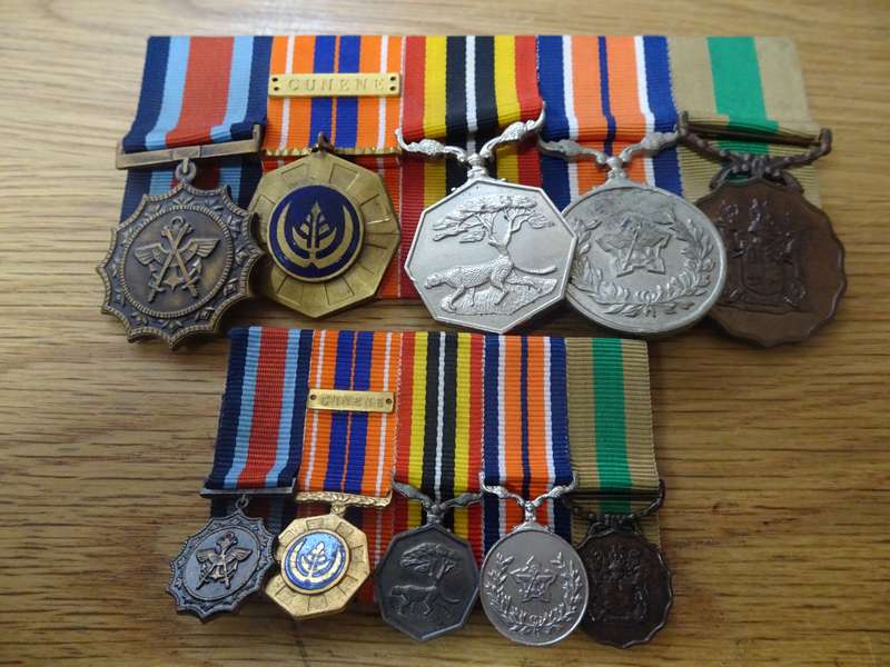 Set Of Five SADF Medals And Miniature Medals And Medal Bars - See My Description