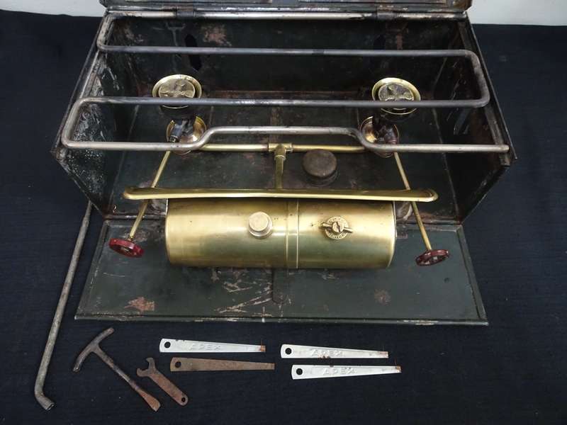 Rare Vintage Optimus Sweden Campingo Double Burner Camping Stove With Accessories - See Description