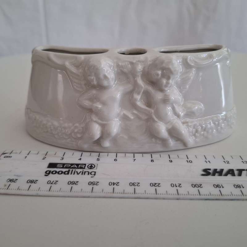 Three Beautiful Vintage Dresden Germany Porcelain Indoor Planter Figurines -Bidding per Item