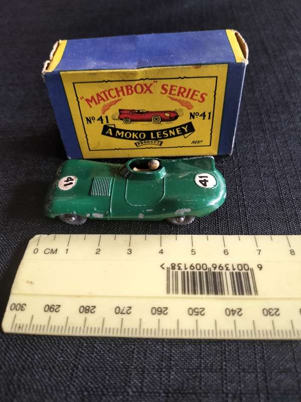 Very Rare Vintage Moko Lesney Matchbox Series NO 41 - Green Jaguar Racing Car - Made in England