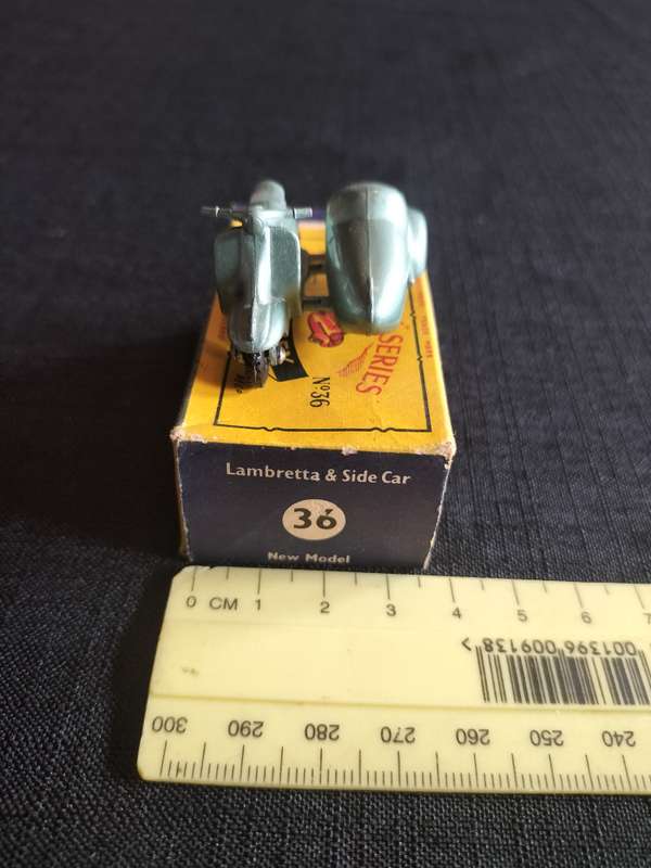 Very Rare Vintage Lesney Matchbox Series NO 36 -Lambretta & Side Car- Made in England